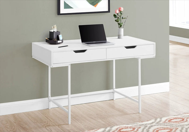 Computer Desk For Home Office, Storage Drawers, Marble Look Contemporary & Modern by HouseOfZazla