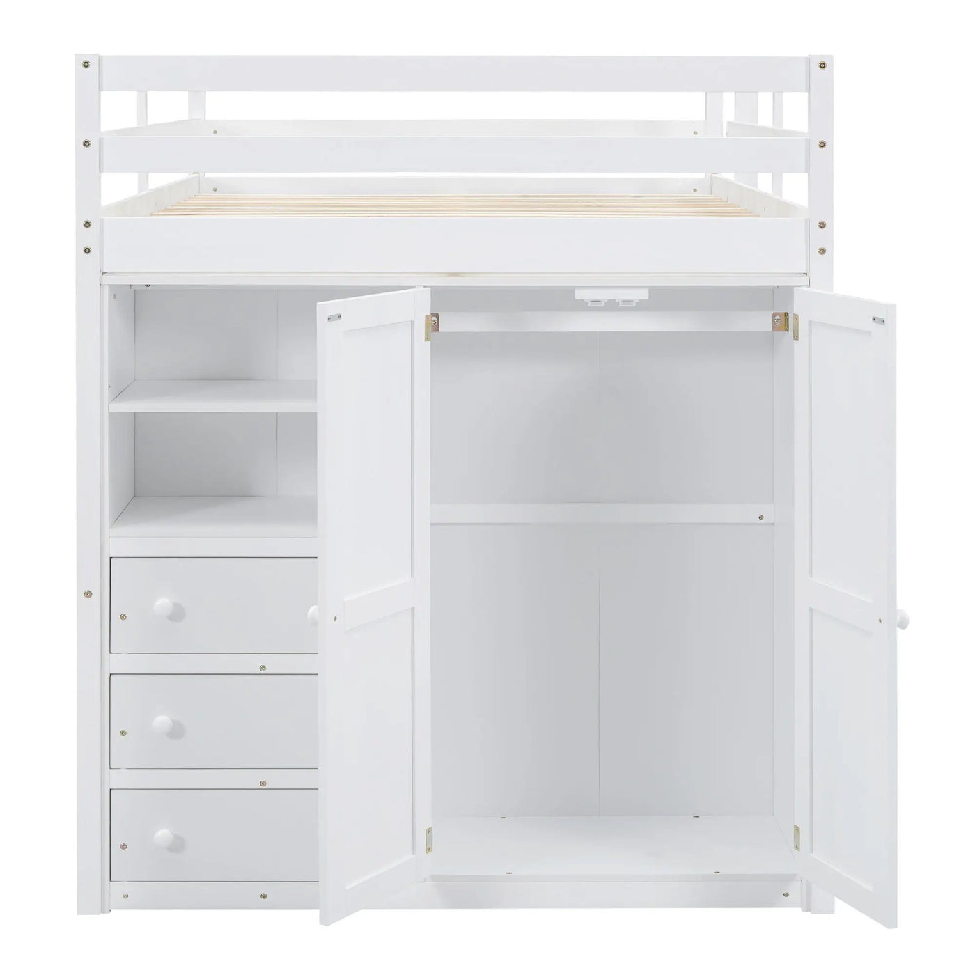 Loft Bed With Built In Wardrobe, Shelves And Drawers by HouseOfZazla