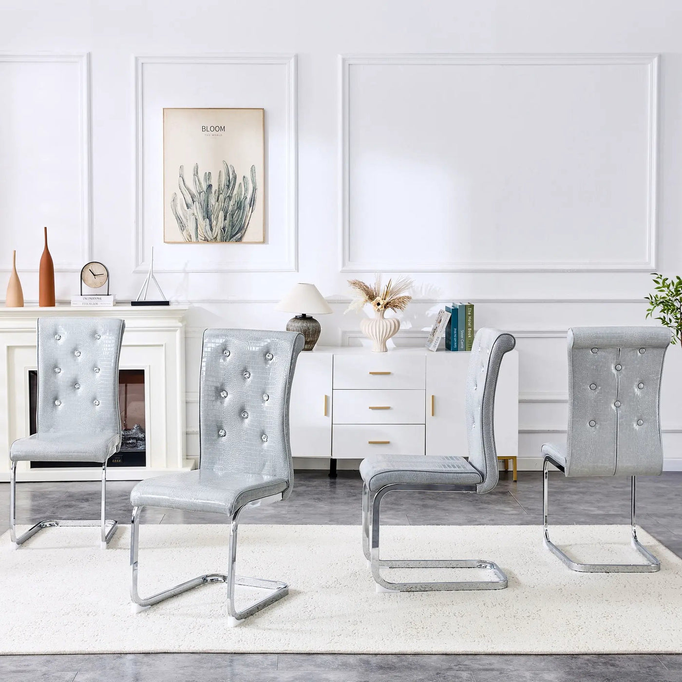 Elegant Design Upholstered Dining Chairs by Unique Piece Furniture