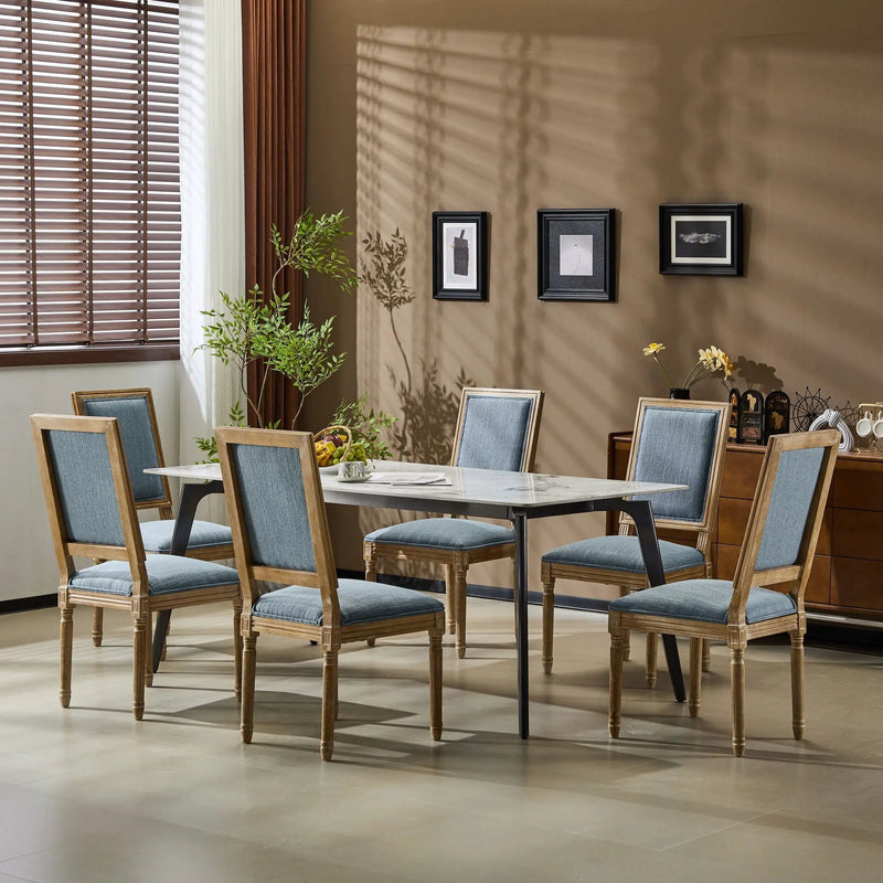 French Country Style Dining Chair With Upholstered Seating And Fluted Legs by HouseOfZazla