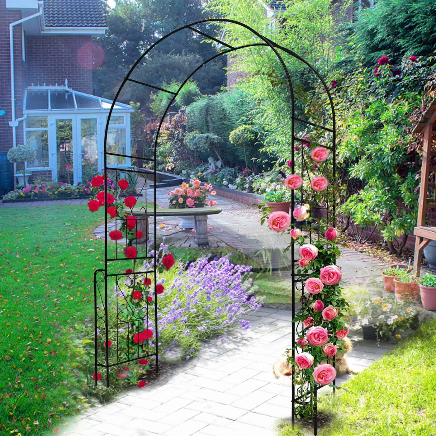 Metal Garden Arch Garden Arbor Trellis Climbing Plants Support Rose Arch Outdoor Arch by Unique Piece Furniture