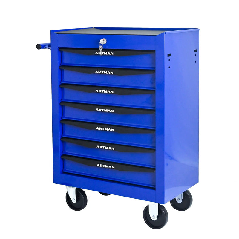 Rolling Metal Tool Chest With Drawers, Steel Storage Cabinet With Ball Bearing Slides by HouseOfZazla