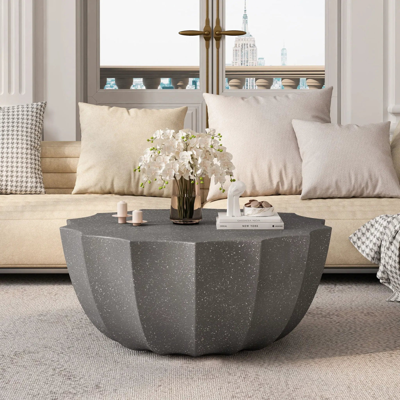 Modern Round Coffee Table For Indoor / Outdoor by HouseOfZazla