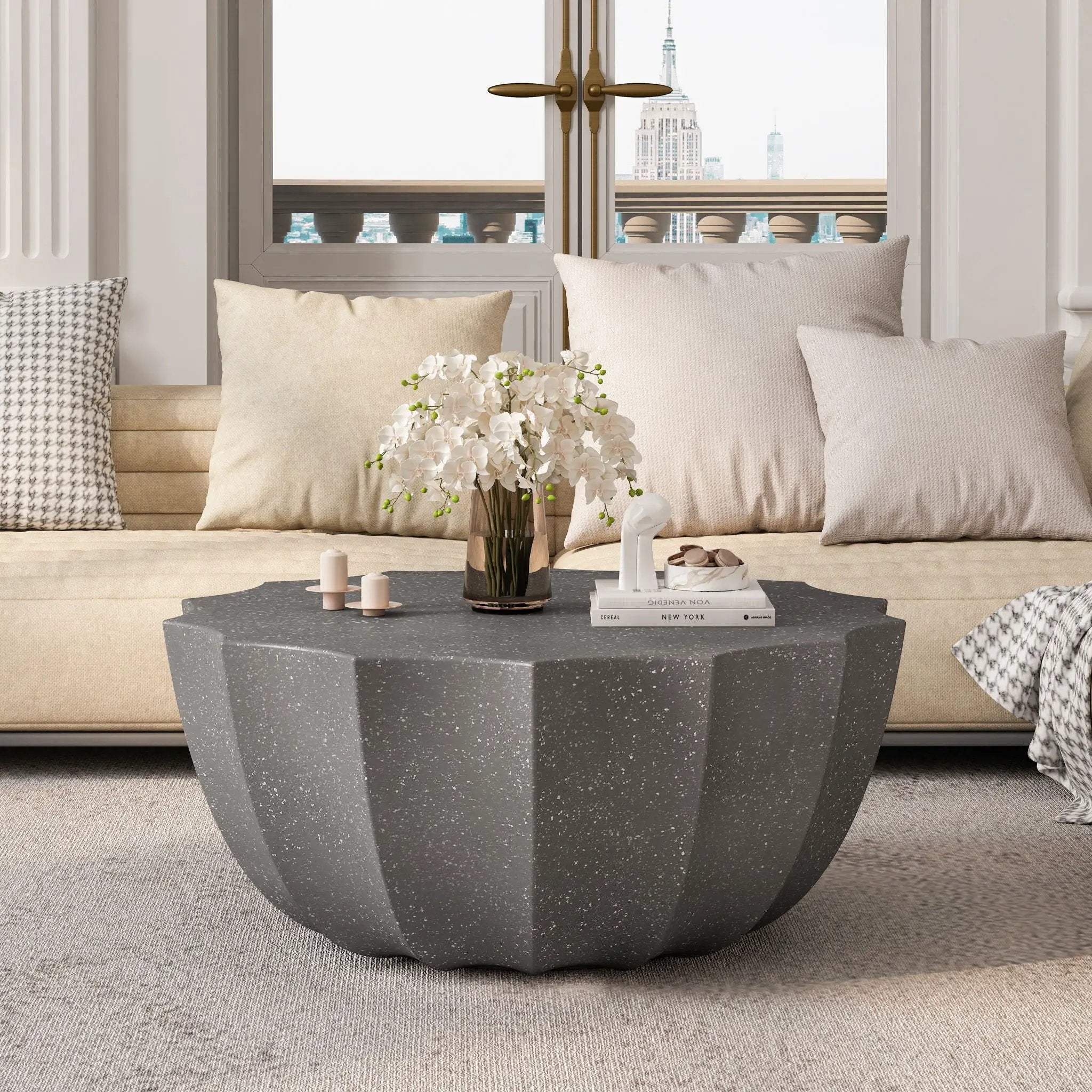 Modern Round Coffee Table For Indoor / Outdoor by Unique Piece Furniture