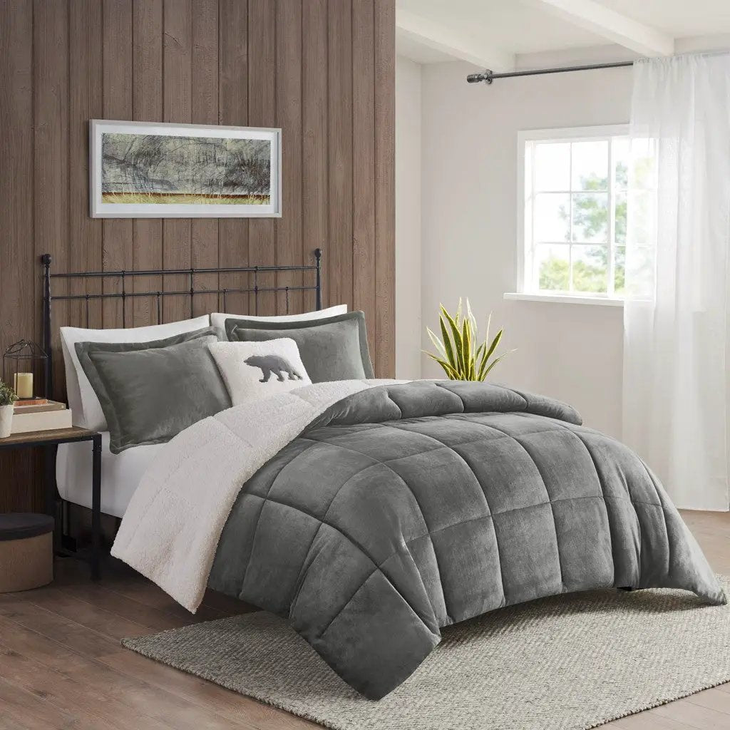 King Plush to Sherpa Down Alternative Comforter Set by HouseOfZazla