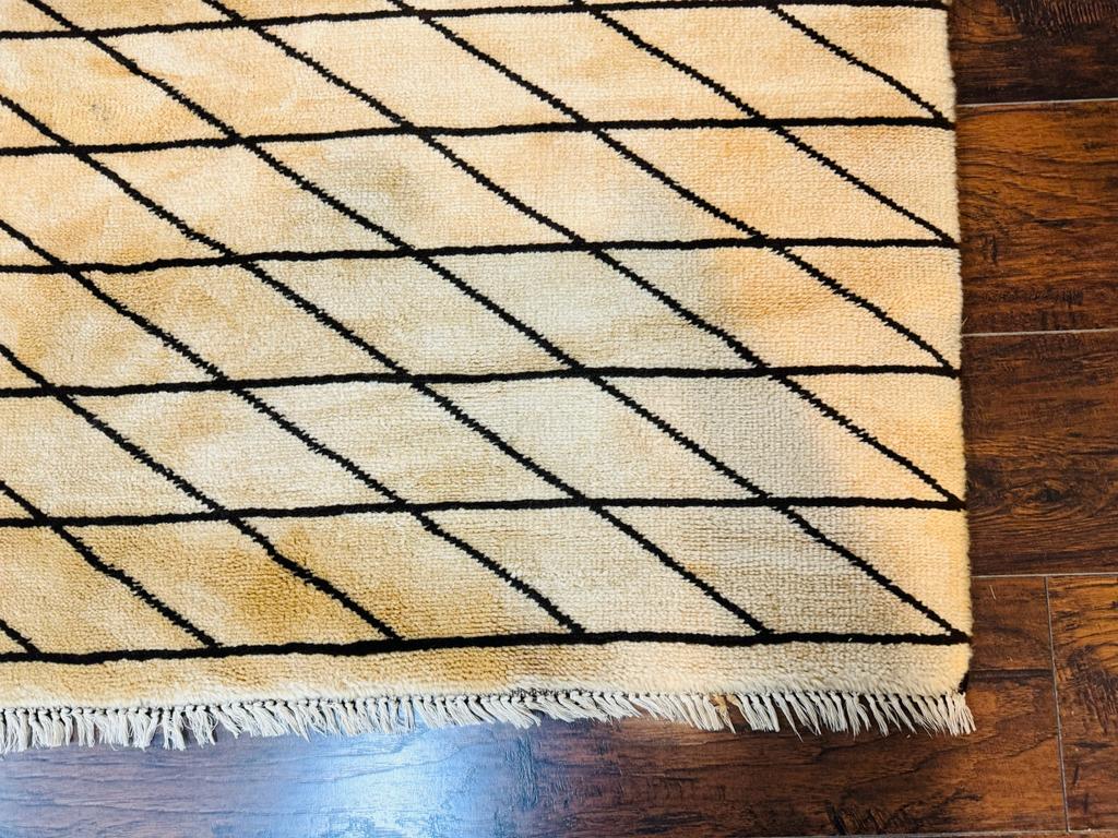 German Rug 7x10, Vintage Handmade Carpet, Contemporary by Jewel Rugs