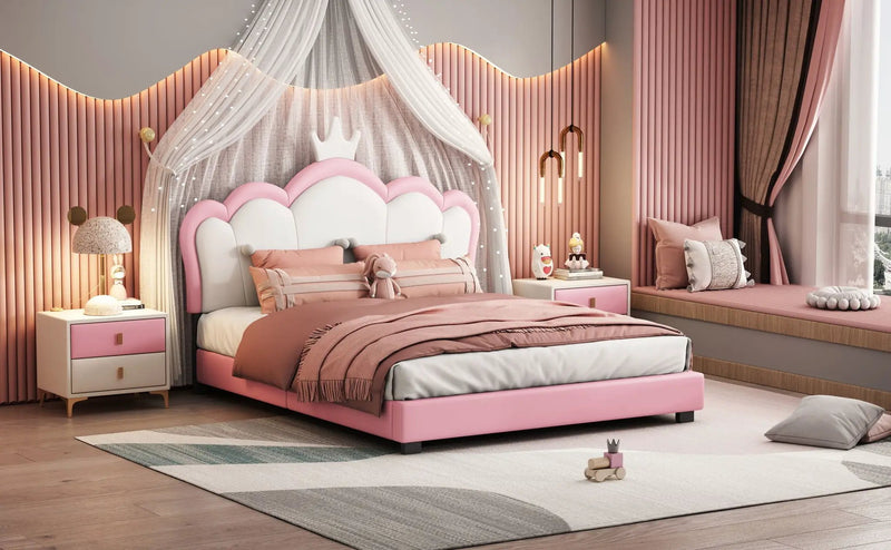 Upholstered Princess Platform Bed With Crown Headboard by HouseOfZazla