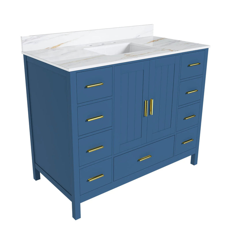 42" Modern Solid Wood Bathroom Vanity with Sink by HouseOfZazla