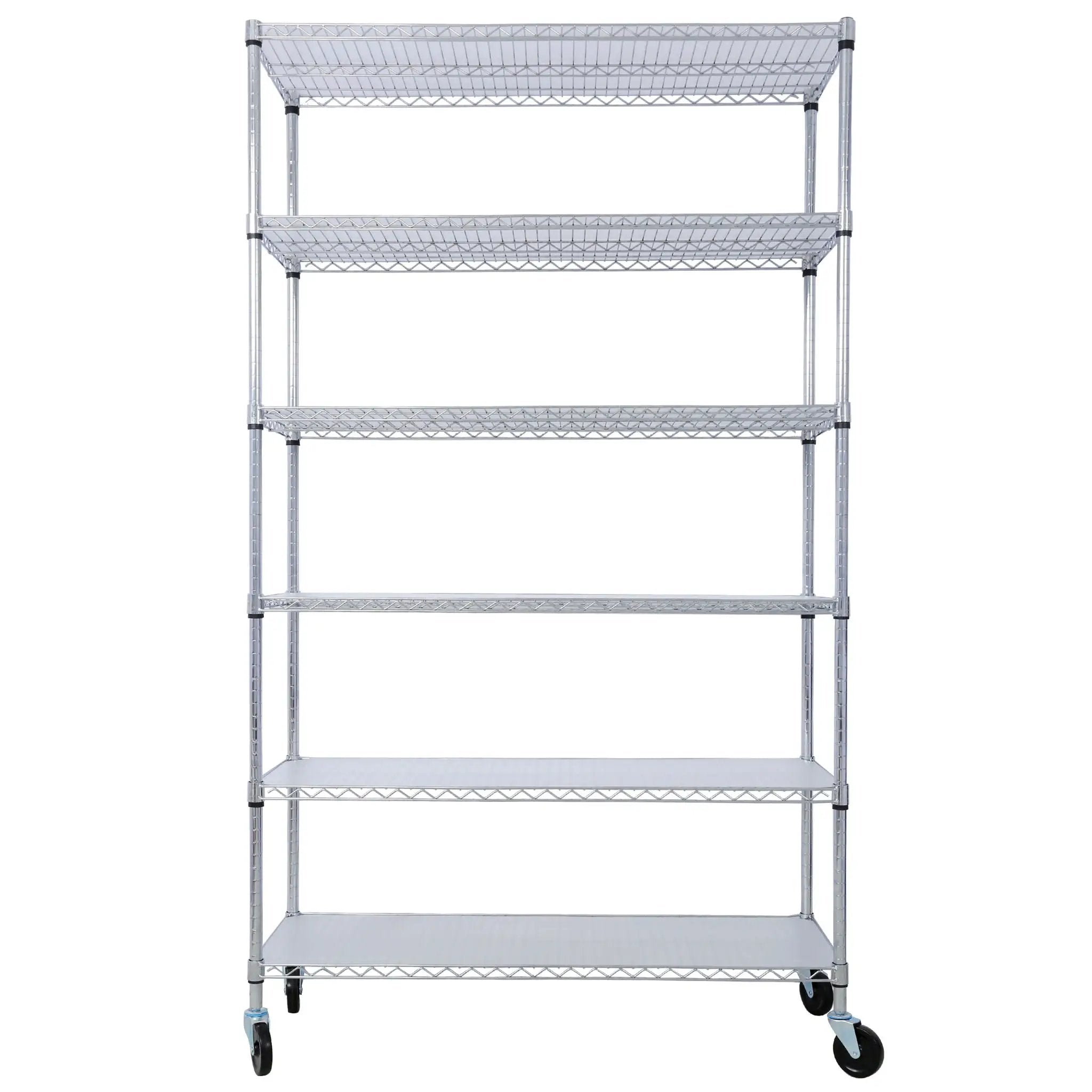 6 Tier 6000Lbs Capacity Nsf Metal Shelf Wire Shelving Unit, Heavy Duty Adjustable Storage Rack With Wheels & Shelf Liners For Commercial Grade Utility Steel Storage Rack by HouseOfZazla