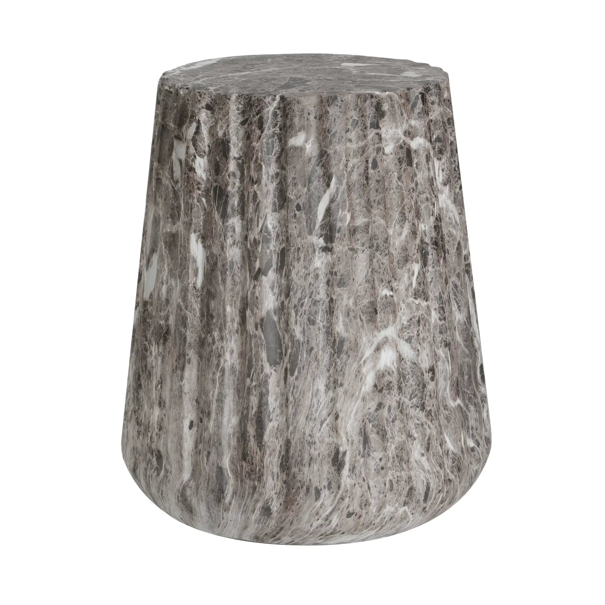 Outdoor Cleme Carved Side Table, Brown End Table by HouseOfZazla