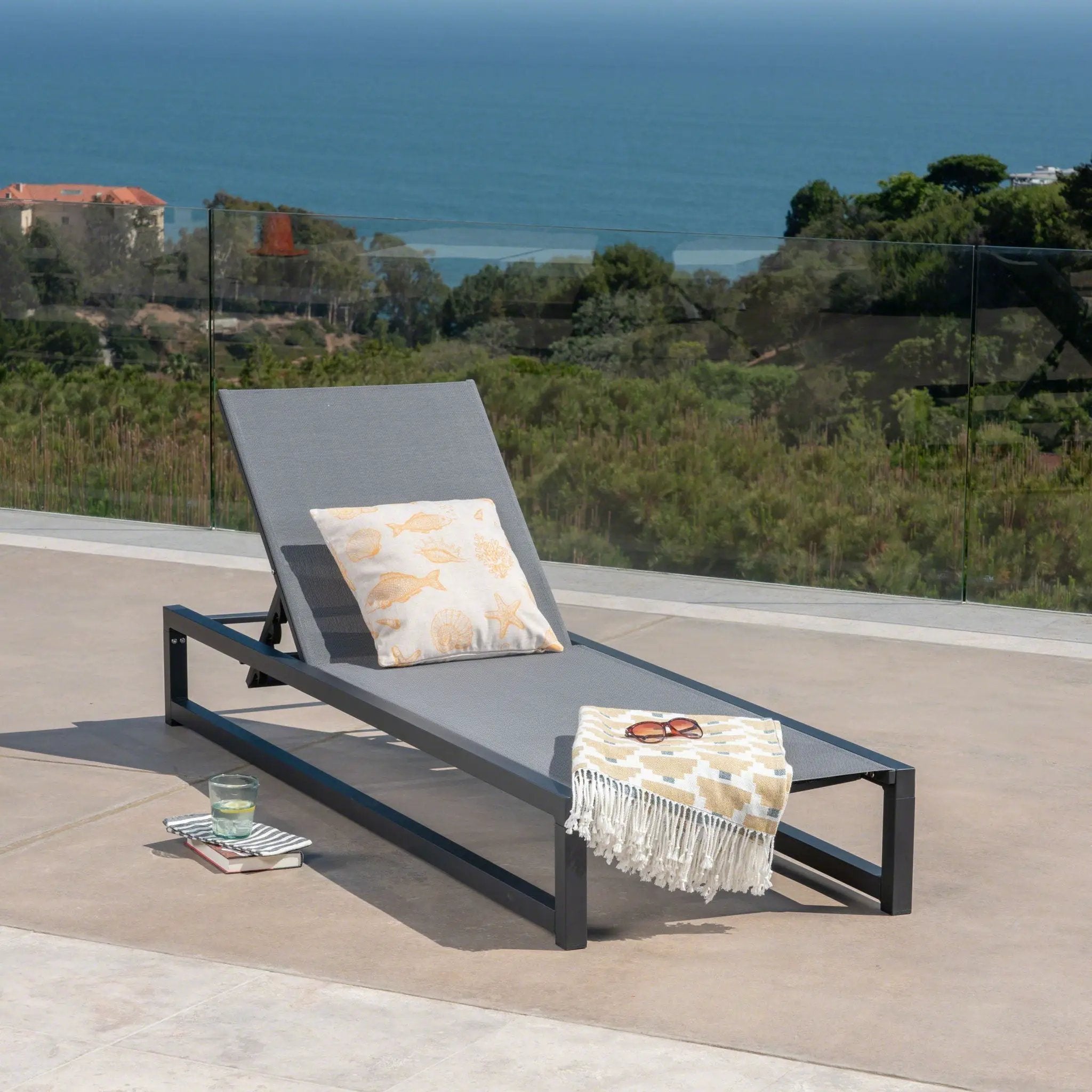 Chaise Lounge With 5 Reclining Positions, Outdoor Patio Lounge Chairs by HouseOfZazla