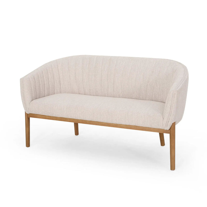 Mid Century Modern Loveseat With Channel Stitched Backrest by HouseOfZazla
