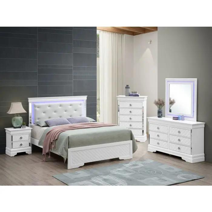 Bed With LED Light Accents Headboard by HouseOfZazla
