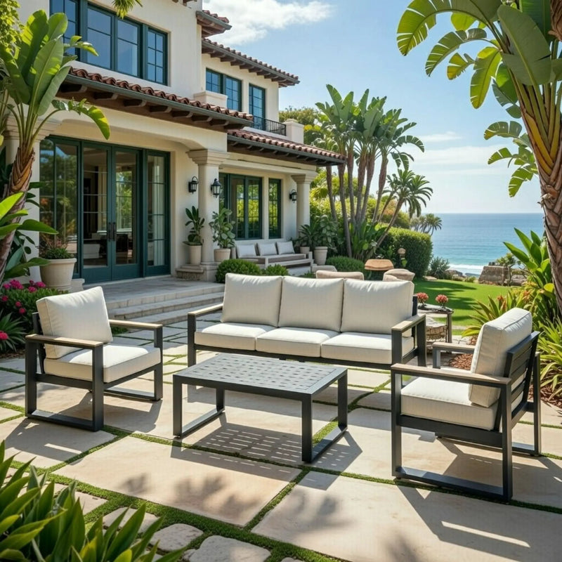Modern Outdoor Sofa Set With Coffee Table by HouseOfZazla