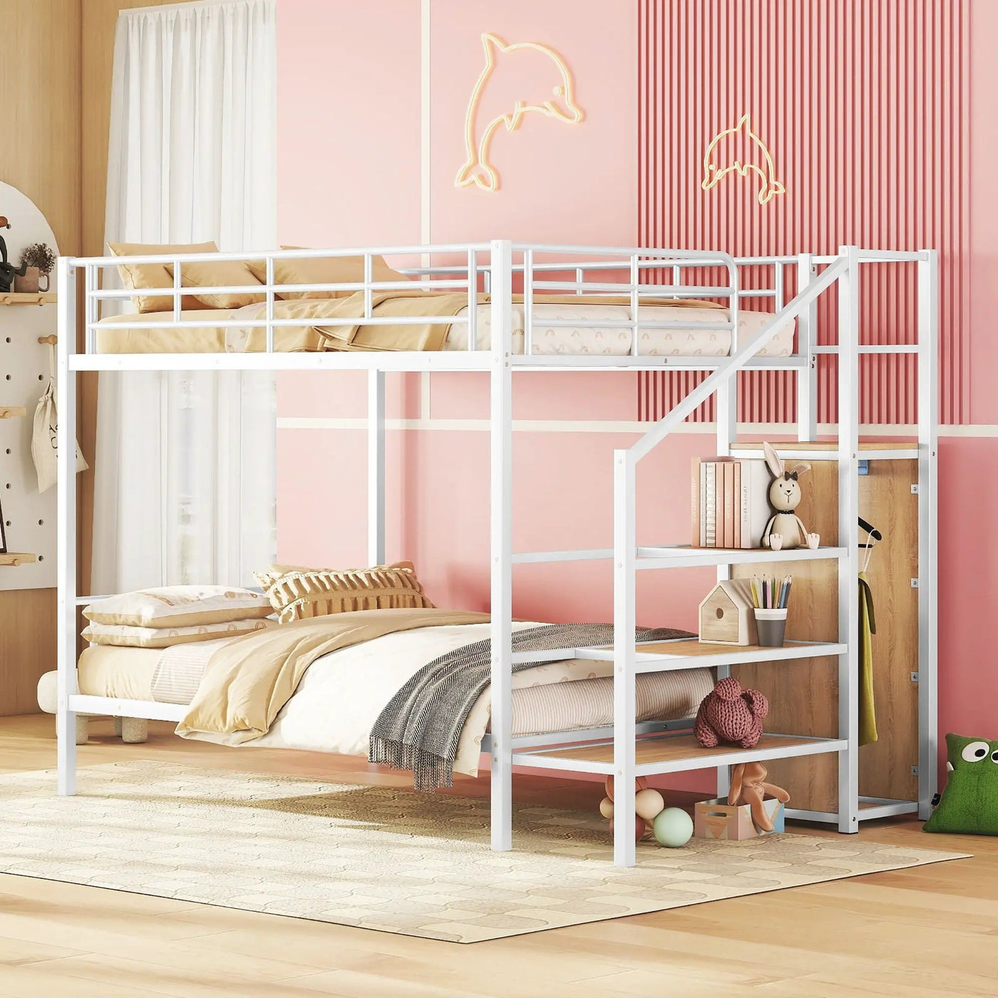 Bunk Bed With Lateral Storage Ladder And Wardrobe by Unique Piece Furniture