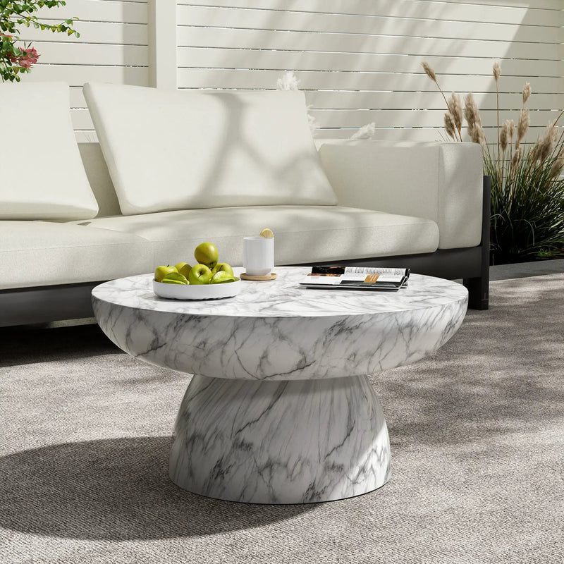 MGO Faux Marble Coffee Table for Indoor and Outdoor Use by HouseOfZazla