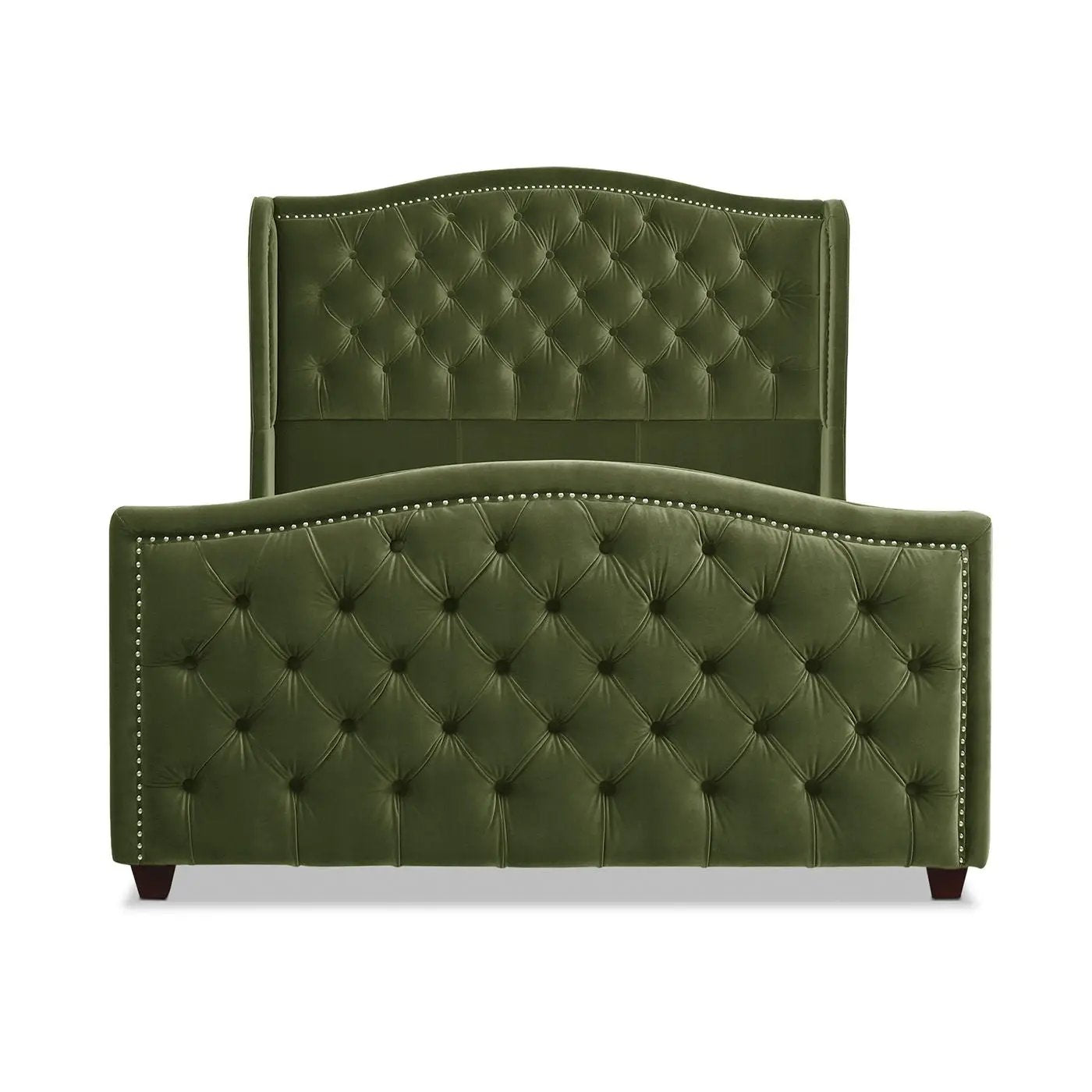 Marcella - Upholstered Shelter Headboard Bed Set by HouseOfZazla