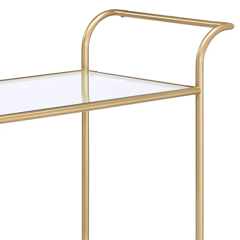 Kenda - Serving Cart - Clear Glass, Mirrored & Gold by Unique Piece Furniture
