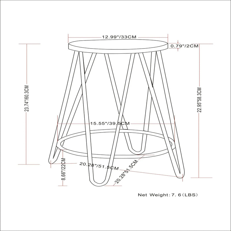 Simeon - Multifunctional Metal Stool With Wood Seat by Unique Piece Furniture