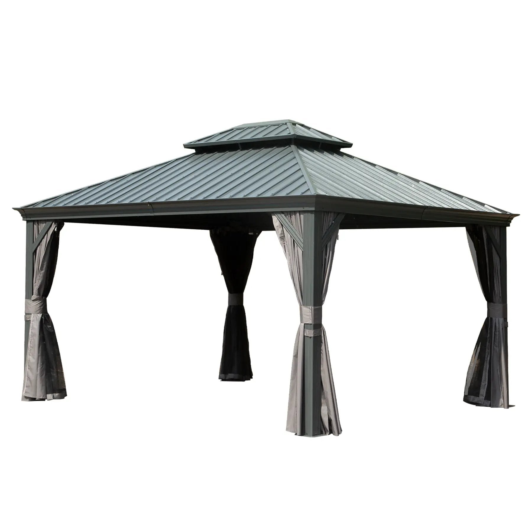 10' x 14' Hardtop Gazebo with Galvanized Steel Double Roof by HouseOfZazla