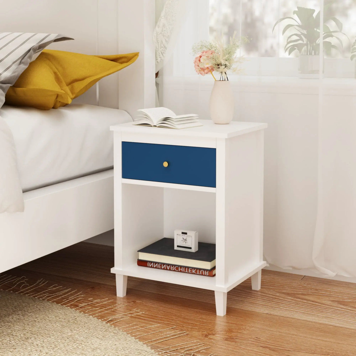 Nightstand With 1 Drawer 1 Shelf by HouseOfZazla
