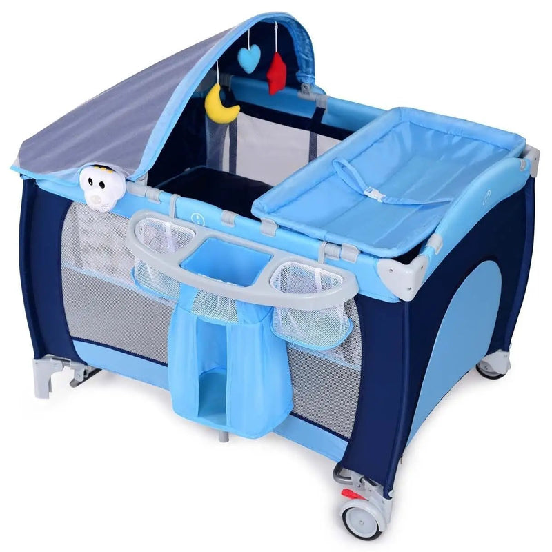 Foldable Baby Crib Playpen with Mosquito Net and Bag by DirectDeals