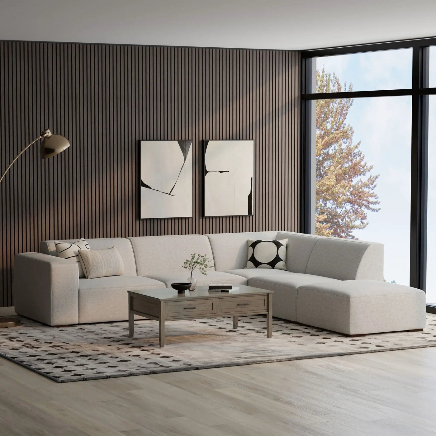 Rex - Handcrafted Sectional Sofa And Ottoman by HouseOfZazla