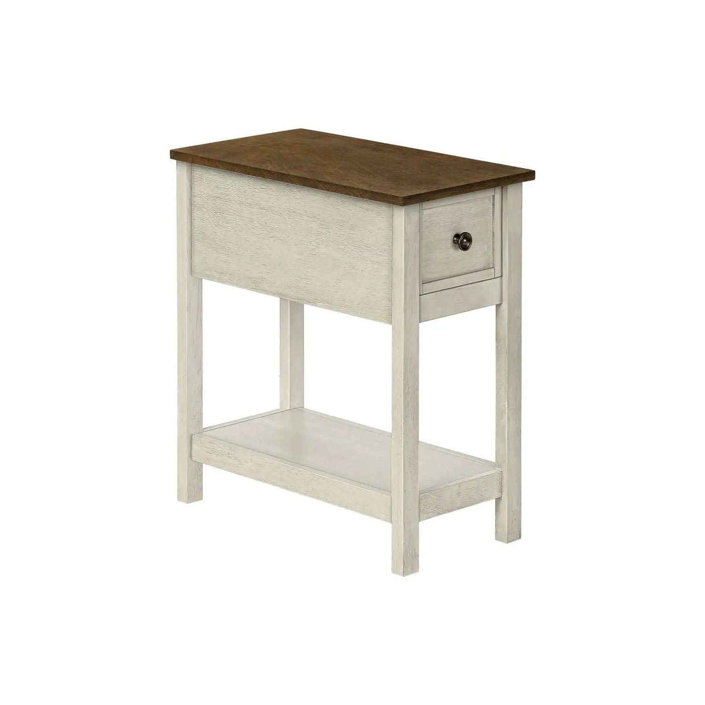 Accent End Table, 2 Tier, Narrow, Lamp, Storage Drawer, Charming Design by Unique Piece Furniture