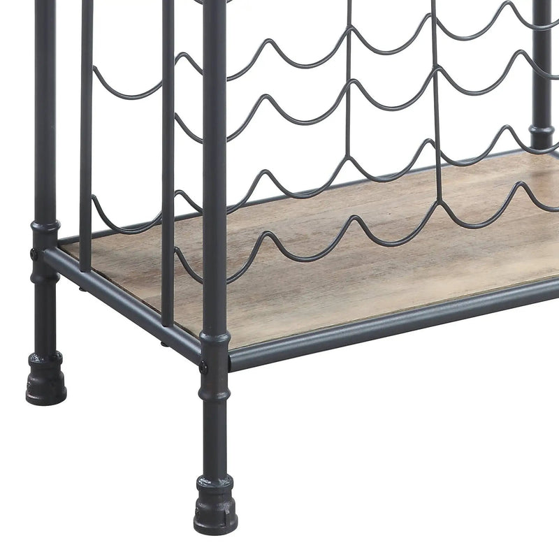 Brantley Wine Rack - Gray / Oak by HouseOfZazla