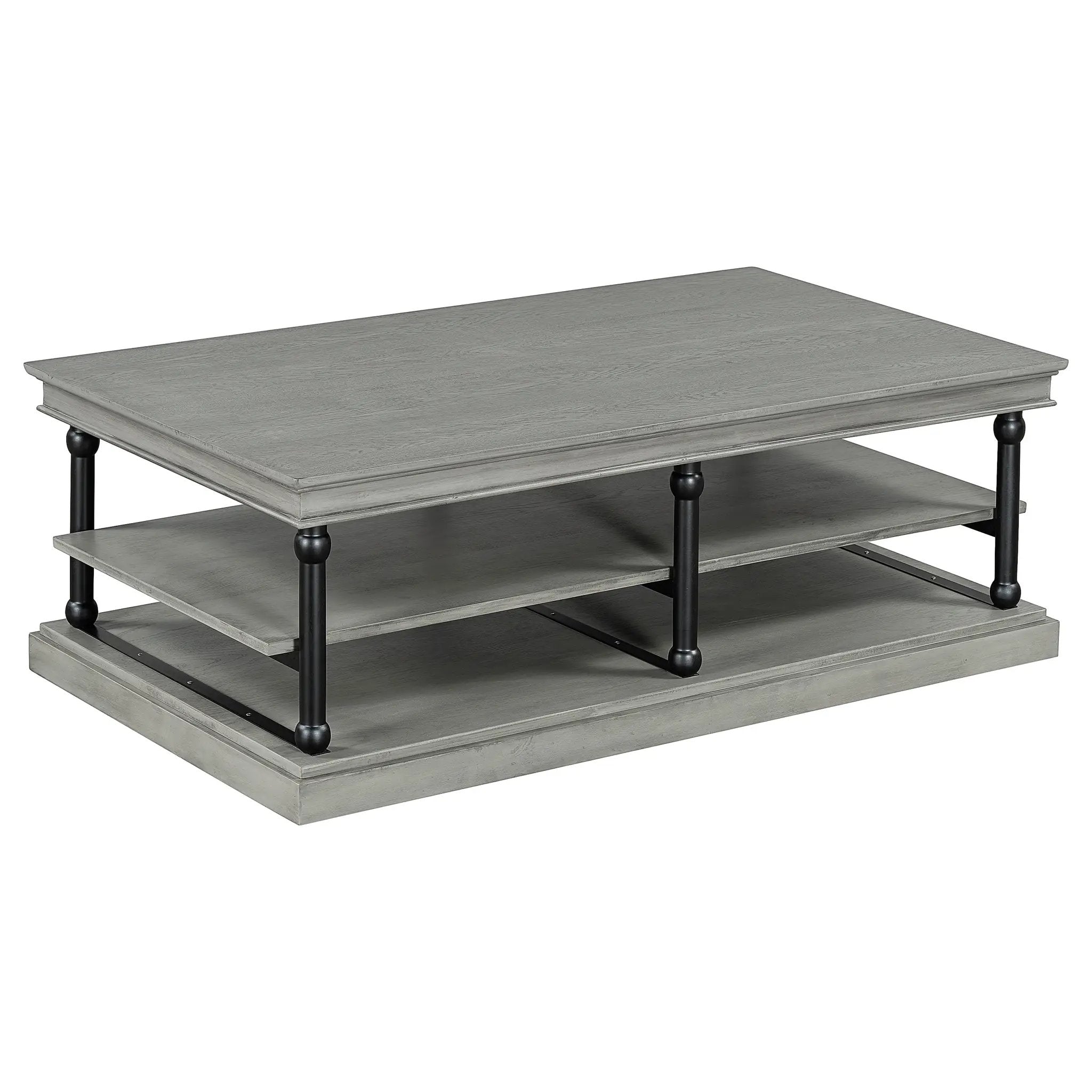 55.1" Wood Coffee Table with Storage Shelves by HouseOfZazla