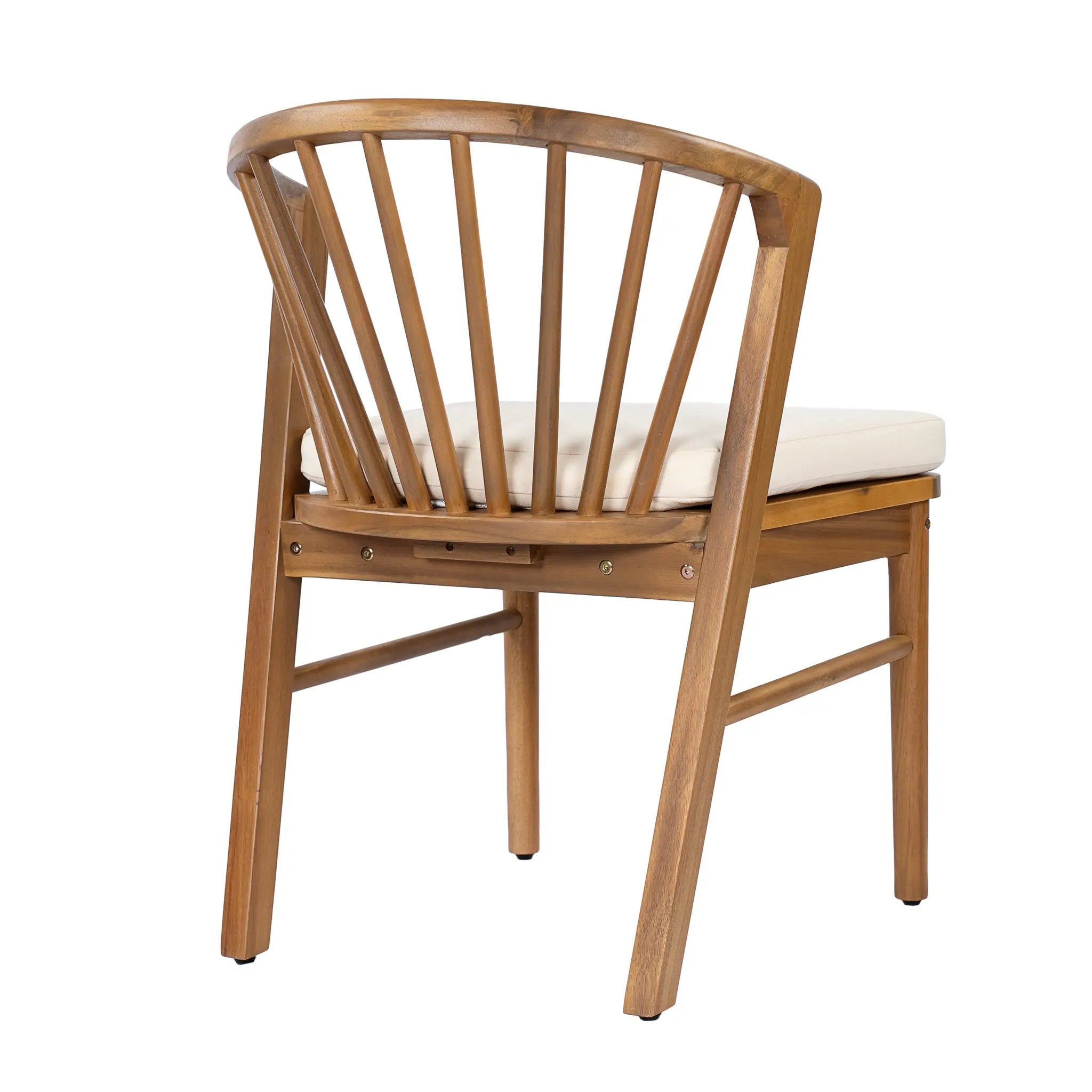7 Pieces Acacia Wood Outdoor Dining Set with Cream Cushions by HouseOfZazla