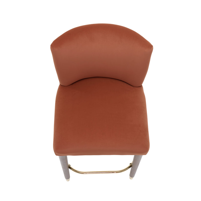 27-Inch Modern Counter Stool with Fabric Seat and Footrest by HouseOfZazla