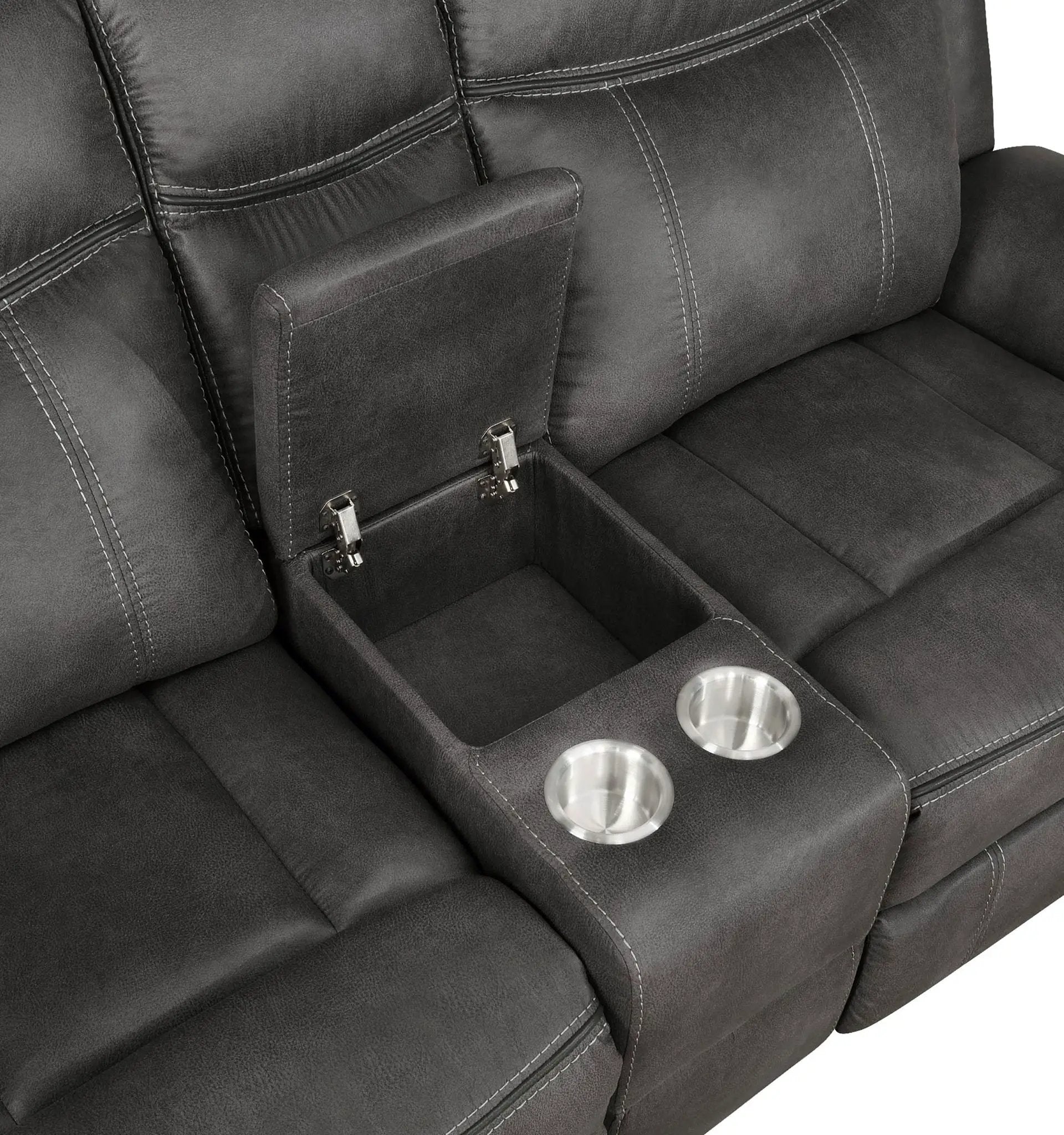 Lawrence 3-piece Upholstered Reclining Sofa Set Charcoal by Unique Piece Furniture