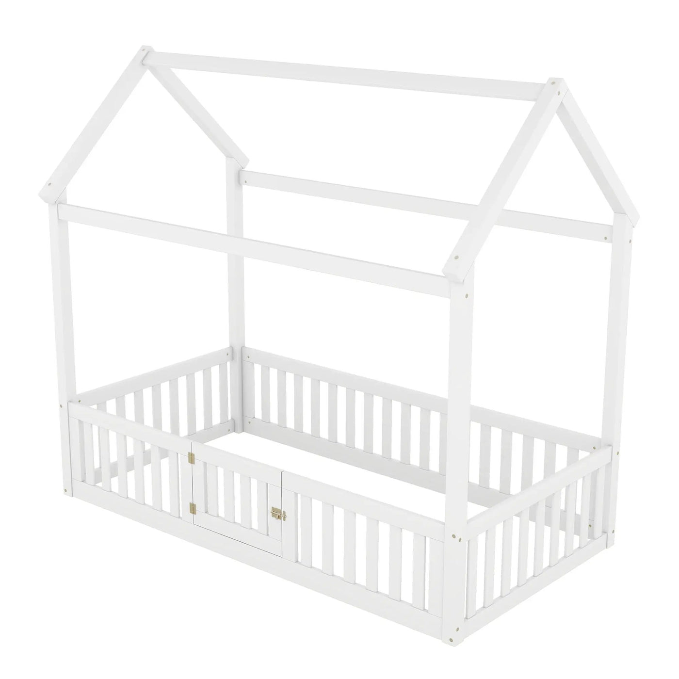 Wood House Bed With Fence And Door by Unique Piece Furniture