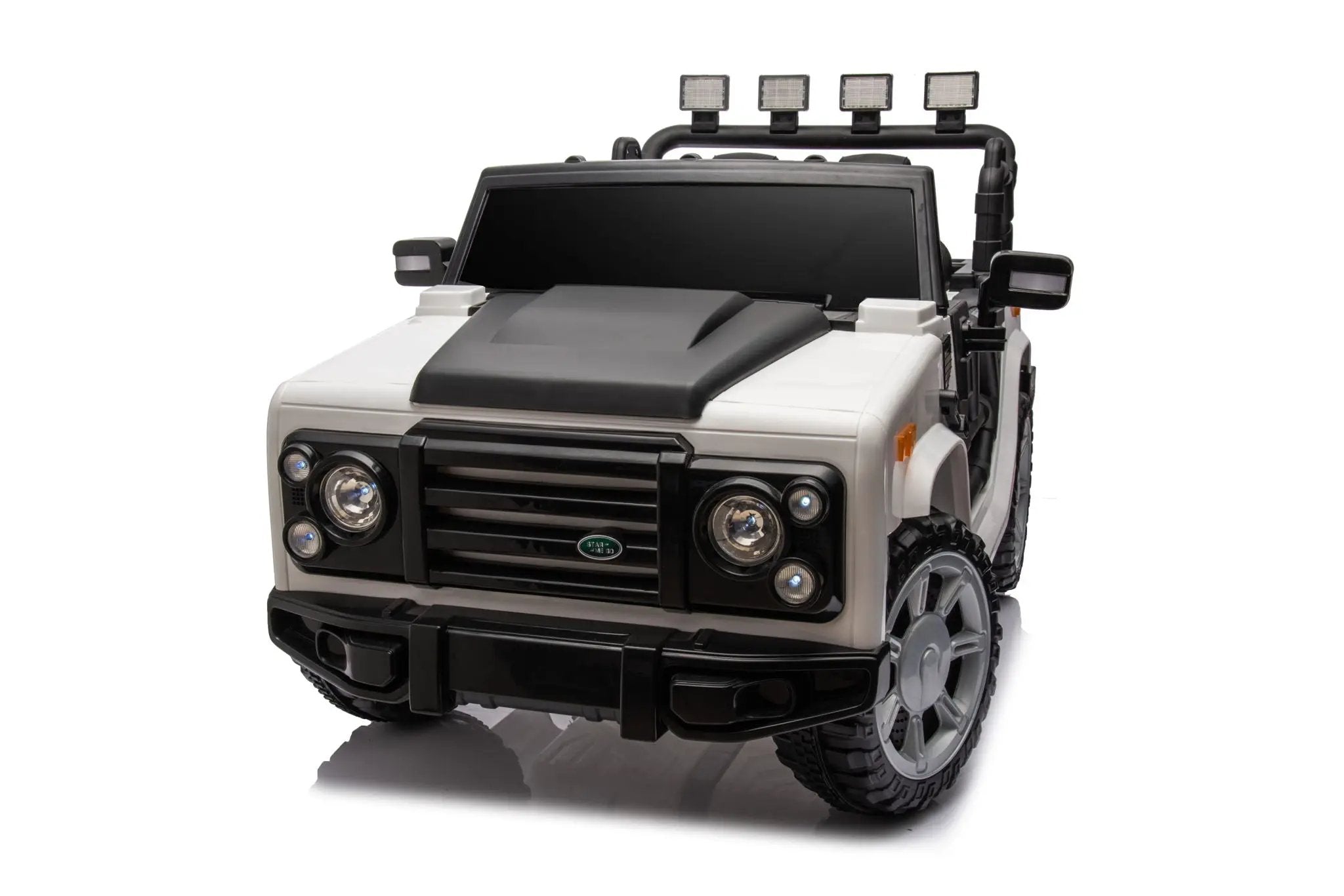 12V7A 30W*2 Four-Wheel Drive Seat One Button Start, Forward And Backward, High And Low Speed, Music, Front Light, Power Display, Two Doors Can Open, 2.4G R / C, Seat Belt Four Wheel Absorber by HouseOfZazla