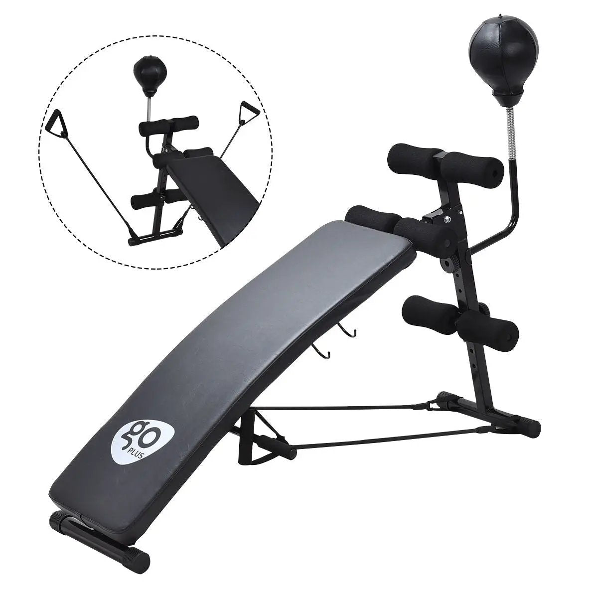 Adjustable Incline Curved Workout Fitness Sit Up Bench by DirectDeals