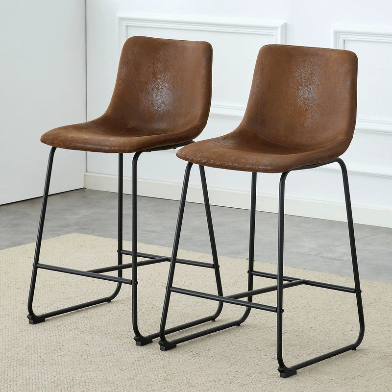 Retro Bar Chairs, Comfortable Stools (Set of 2) by HouseOfZazla