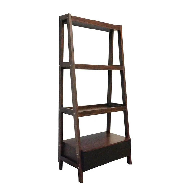 Ladder Shelf, Ladder Style Display Shelf - Natural Wood / Brown by HouseOfZazla