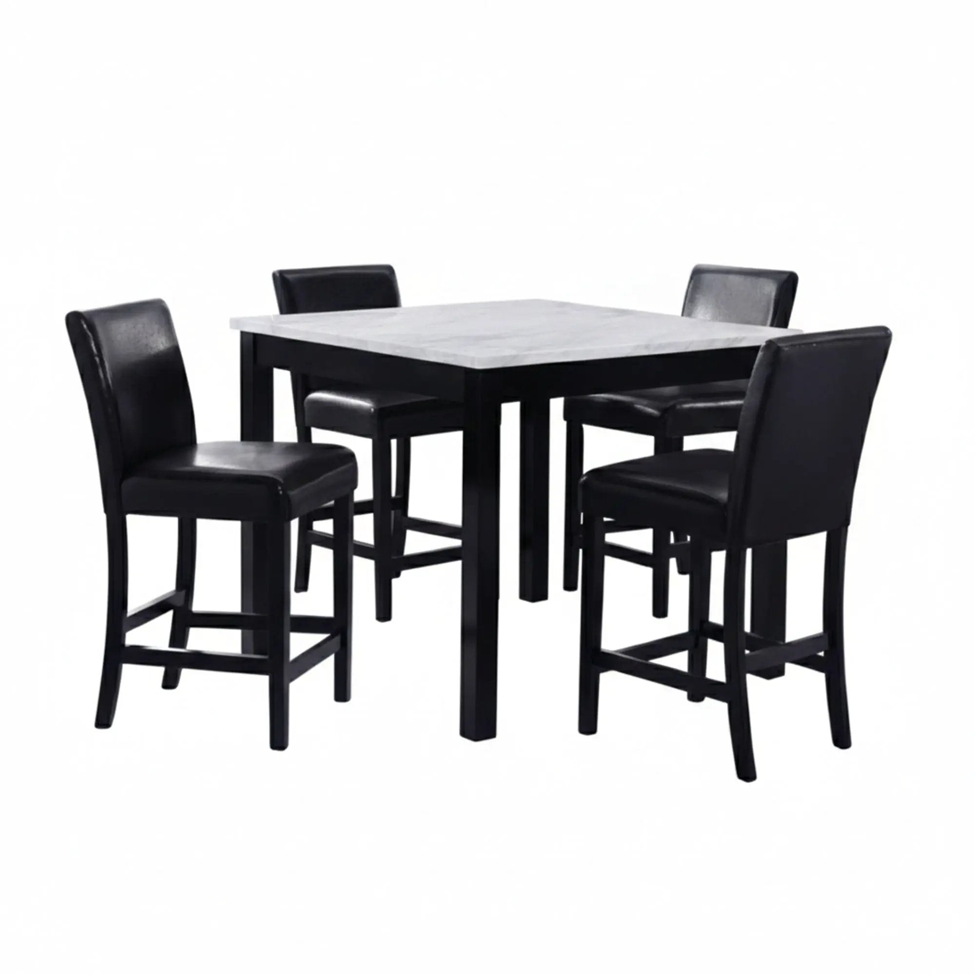 Modern 5 Piece Counter Height Dining Set With Tufted Nail Head Chairs by Unique Piece Furniture