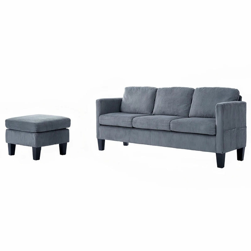 L-Shaped Sectional Sofa With Padded Cashmere, Space Saving Design For Living Rooms & Apartments - Gray by Unique Piece Furniture