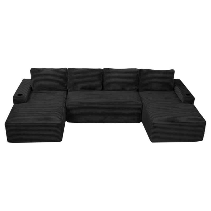 Compressible U-Shaped Sectional Sofa Set by HouseOfZazla