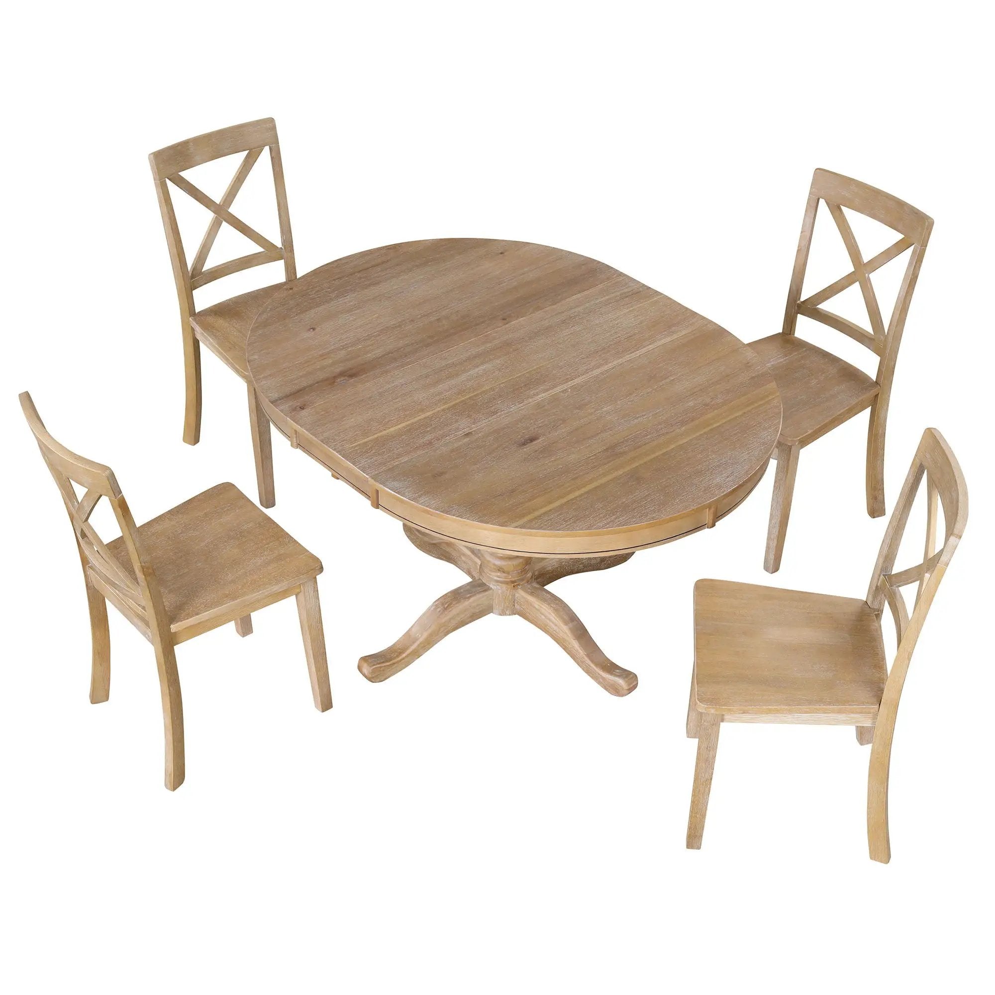 Modern Dining Table Set For 4, Round Table And 4 Kitchen Room Chairs, 5 Piece Kitchen Table Set For Dining Room, Dinette, Breakfast Nook by HouseOfZazla