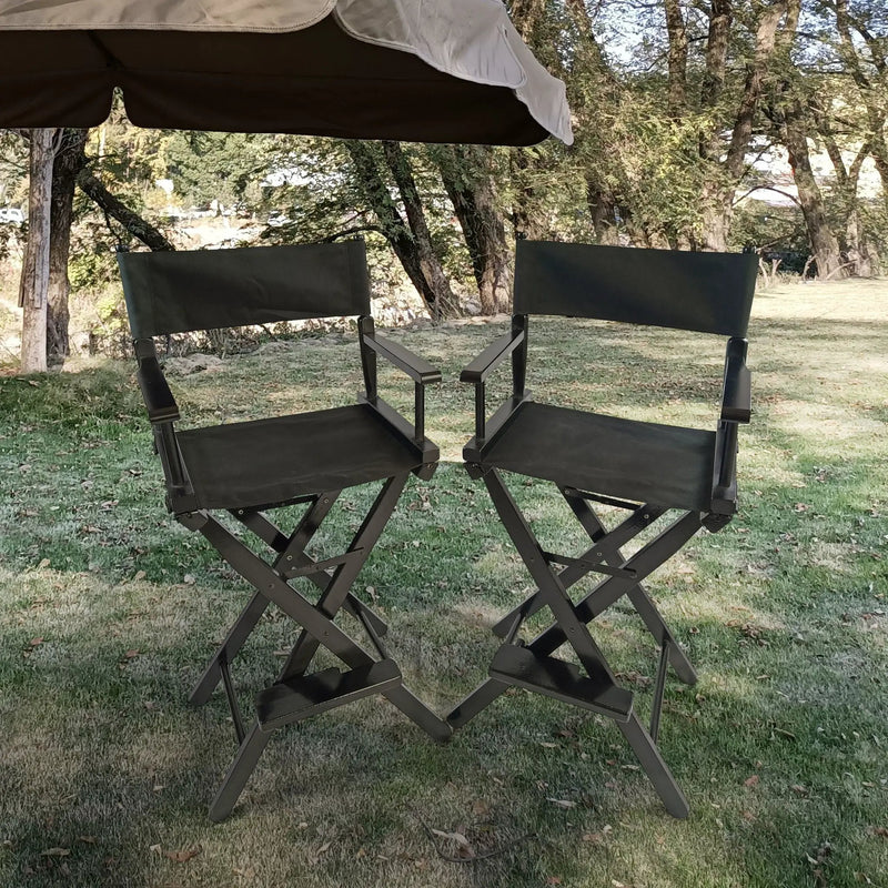 Casual Home Director's Chair, Foldable Style, Suitable For Adults (Set of 2) - Black by HouseOfZazla