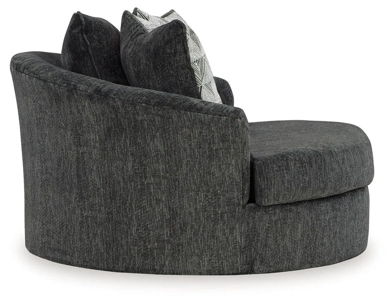 Biddeford - Oversized Swivel Accent Chair - Shadow by Unique Piece Furniture