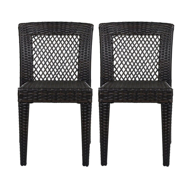7 Piece Outdoor Dining Set with Table and 6 Chairs - Brown Multi by HouseOfZazla