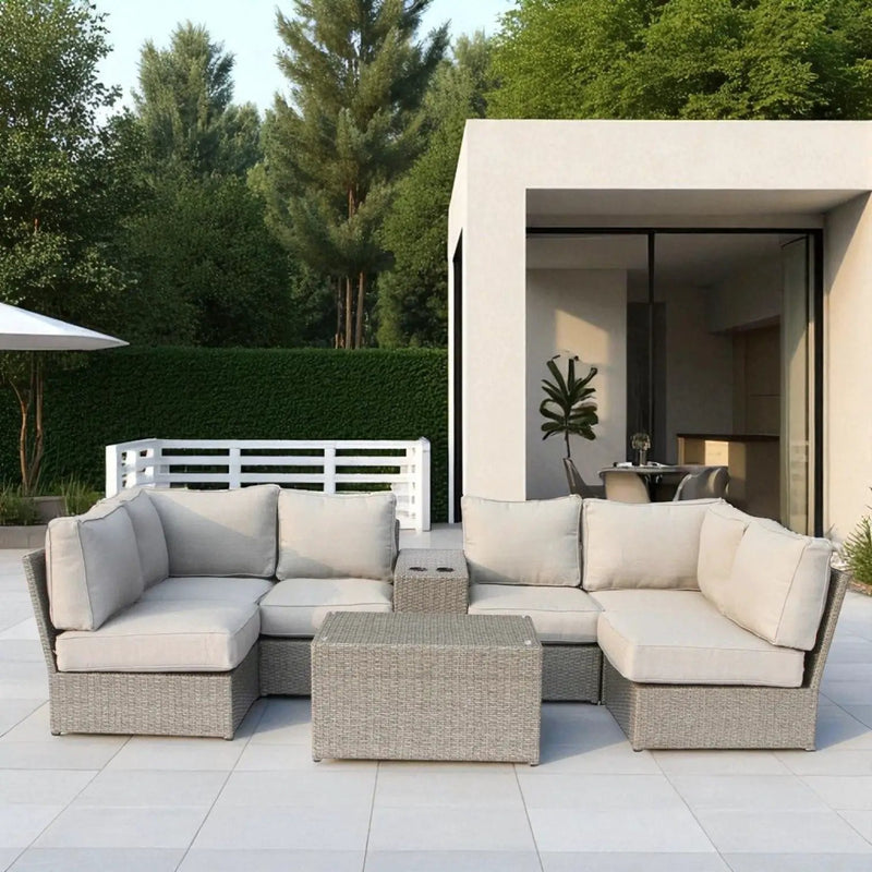 Stylish Modular Wicker Patio Seating Group by HouseOfZazla