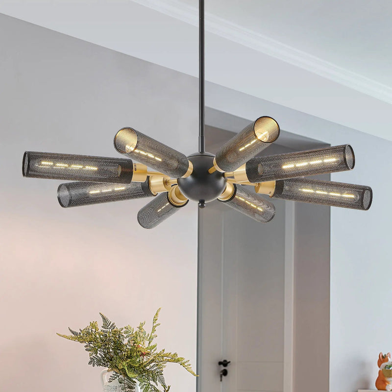 34' Modern Industrial Sputnik 8-Light Chandelier by HouseOfZazla