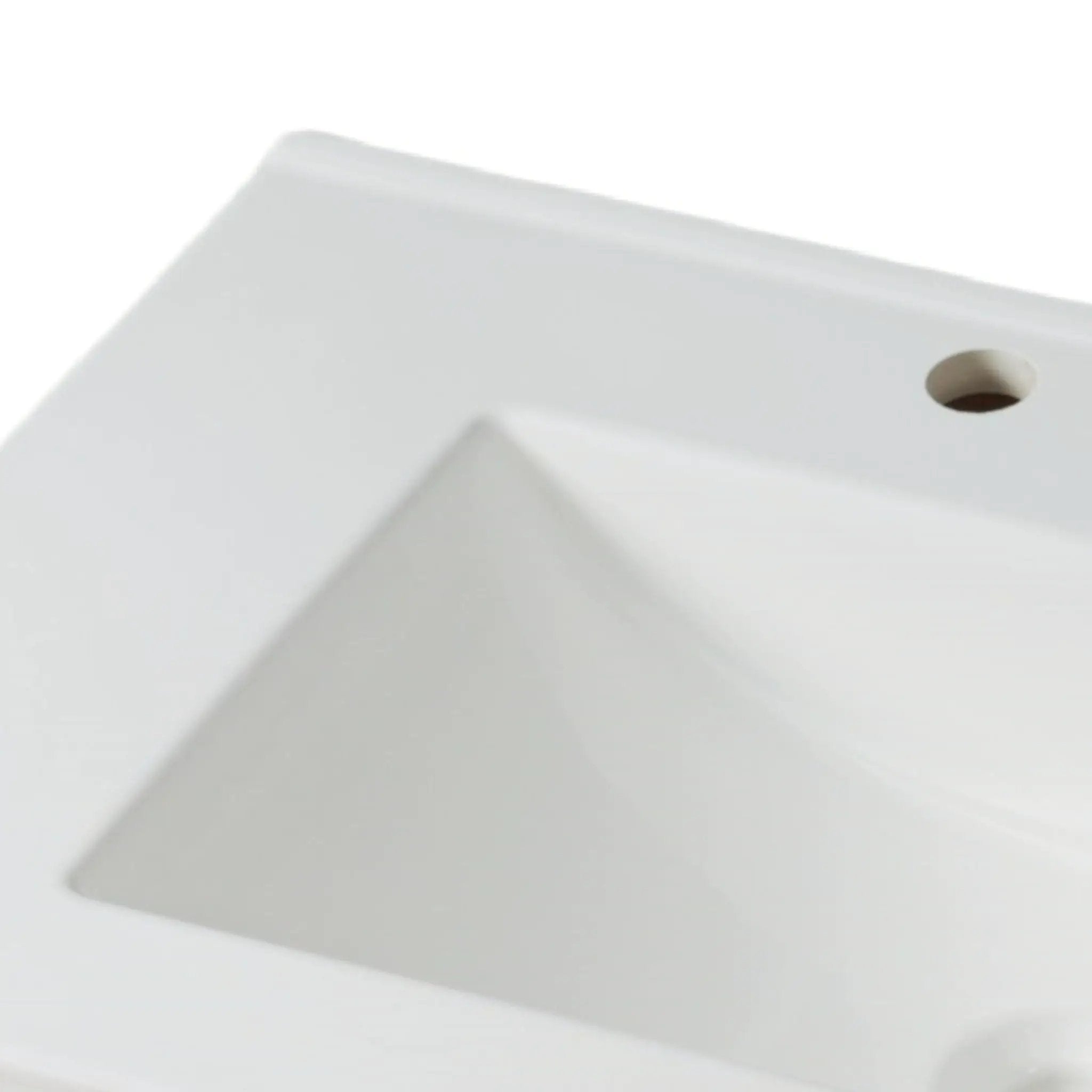 Modern Bathroom Vanity With Ceramic Sink, Tempered Blurred Glass Doors