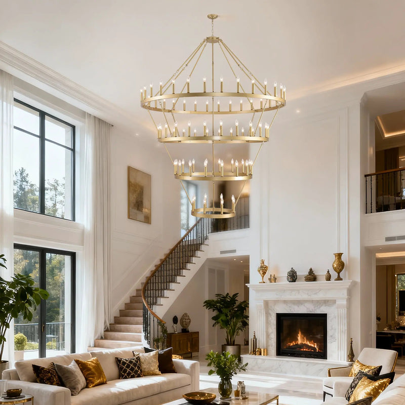 70.87 Inch 3-Tier Wagon Wheel Chandelier by HouseOfZazla