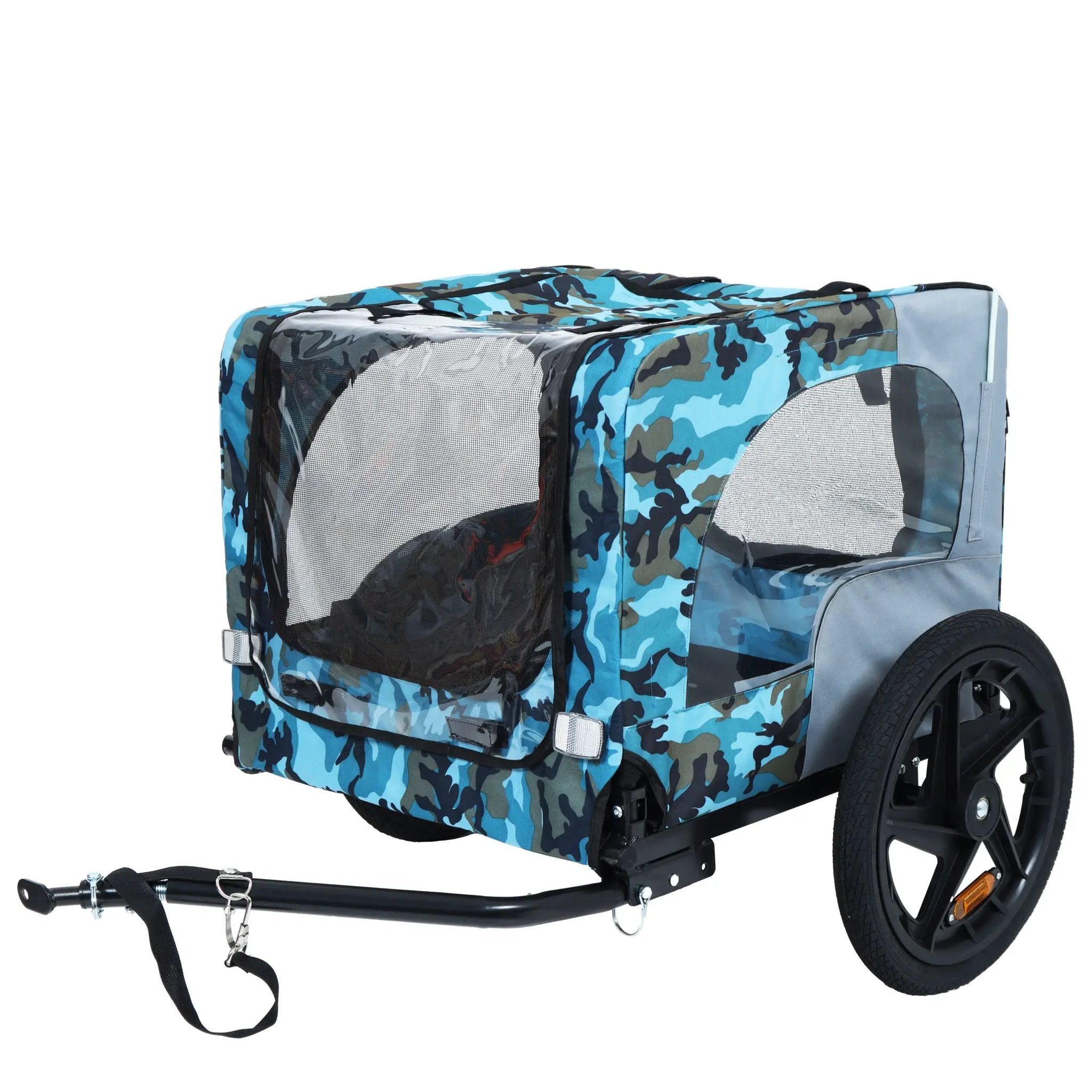 Outdoor Heavy Duty Collapsible Pet Bike Trailer with 16-Inch Wheels by HouseOfZazla